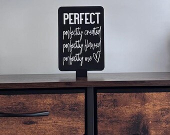 Inspirational Tabletop Sign, Rustic Farmhouse Decor, 3D Printed Stand
