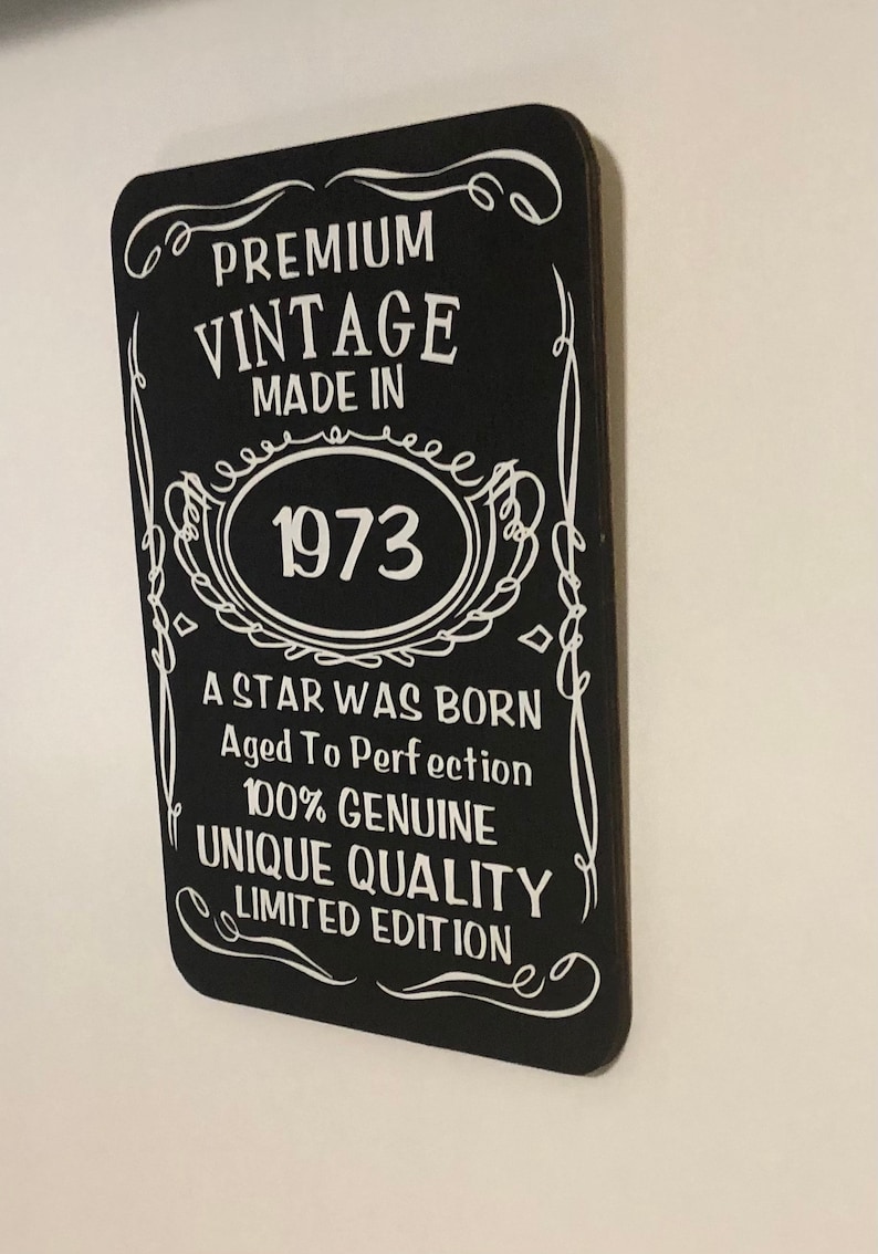 Personalized year sign. Wood, Hand Painted, Vinyl Lettering, Fun man cave sign, fun she shed sign. 6.5"x4.5". bild 3