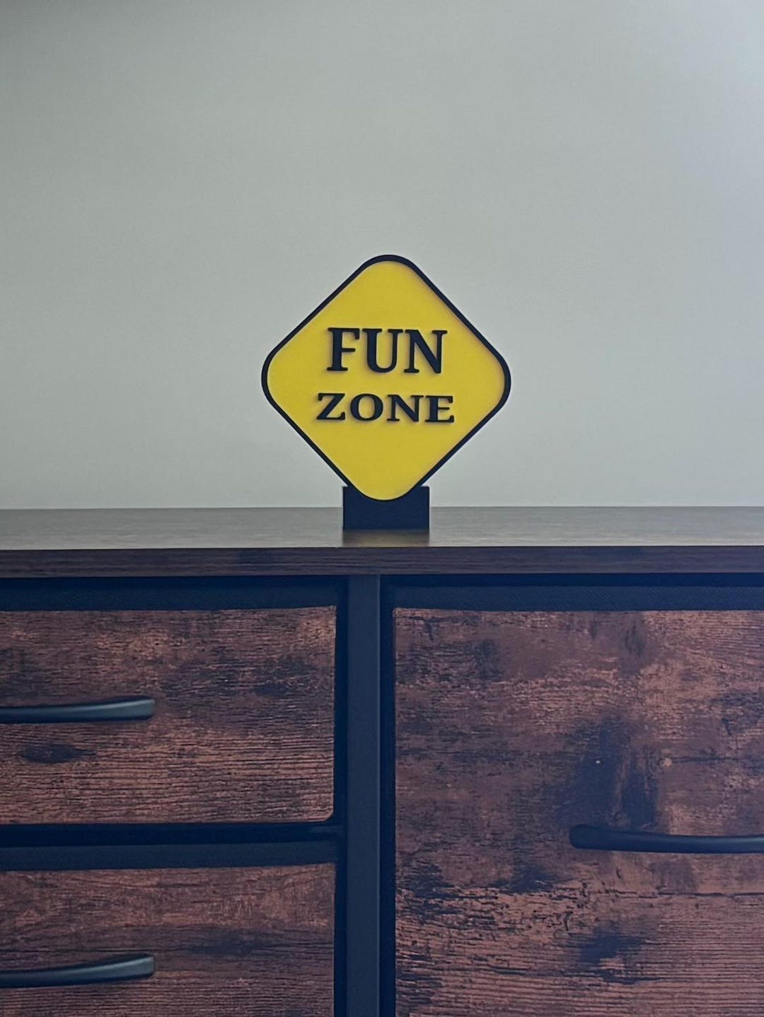 Fun Zone 3D Printed Sign Kids Room Sign Shelf Decor Playroom Decor ...