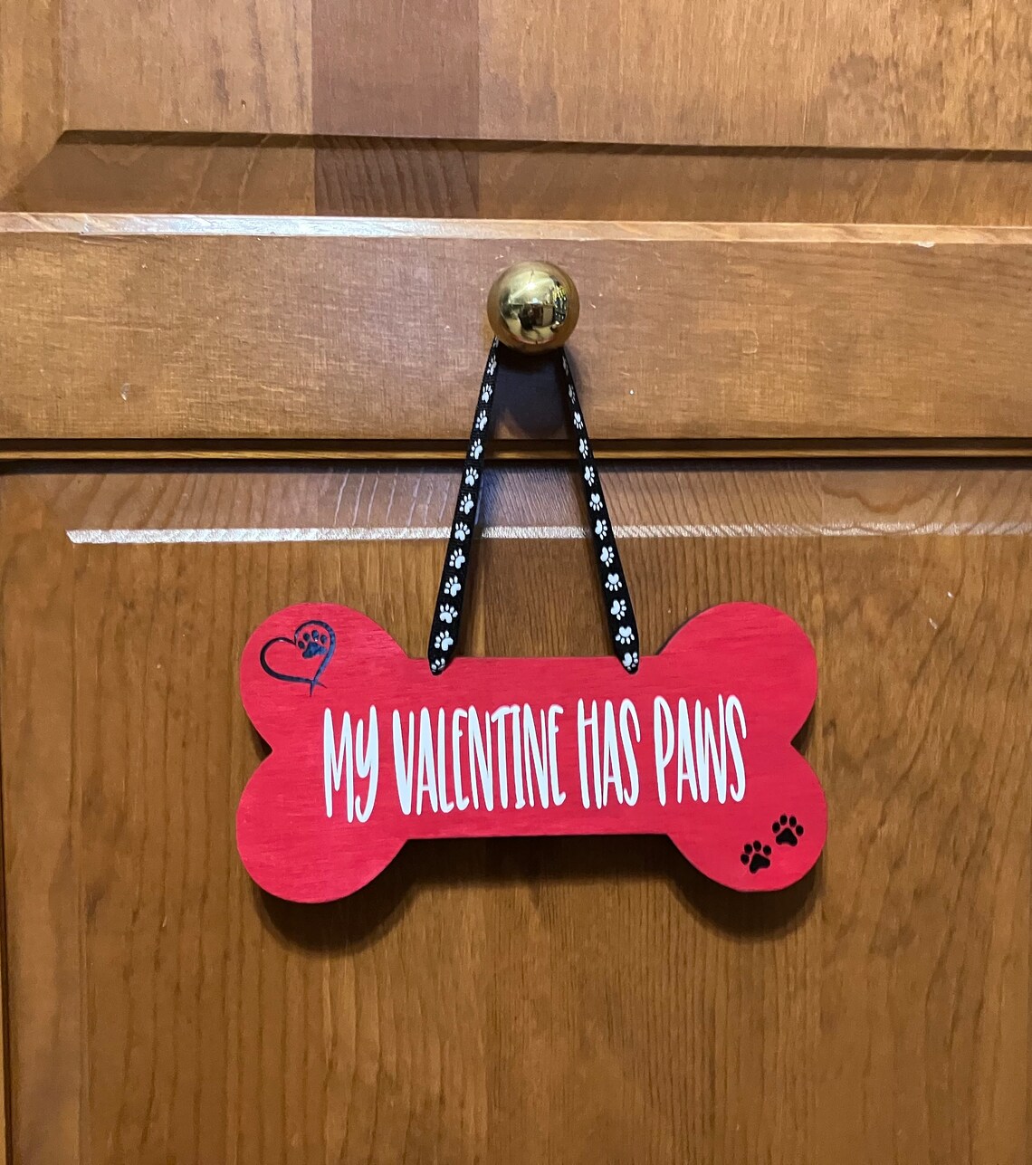 My Valentine Has Paws. Wood, Laser Cut Dog Bone, Hand Painted, Vinyl ...
