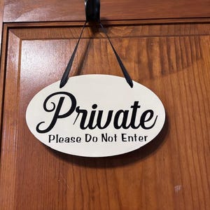 Private Please do not enter. Wood, Hand Painted, Vinyl Lettering, Do not disturb. 7&quot;x4.5&quot;.
