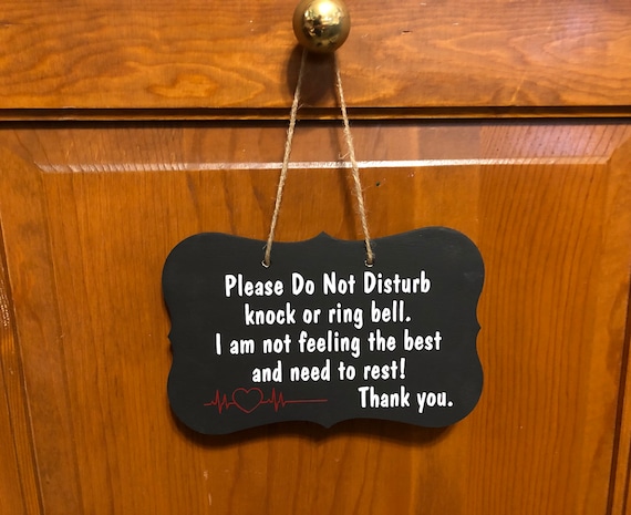 BLACK Please Do Not Disturb (Painted Wood) Door Hanger - Wood BLACK Please Do Not Disturb (Painted Wood) Door Hanger - Wood