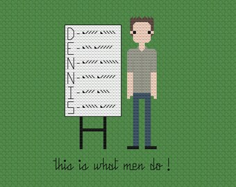 It's Always Sunny-D.E.N.N.I.S System Fan Art Cross Stitch Pattern