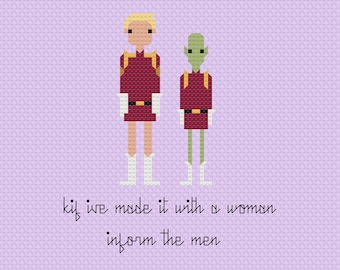 Futurama Zapp & Kif Fan Art Cross Stitch Pattern