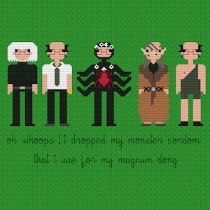 It&#39;s Always Sunny 5 Phases of Frank Fan Art Cross Stitch Pattern