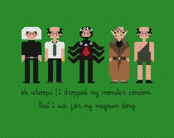 It's Always Sunny 5 Phases of Frank Fan Art Cross Stitch Pattern