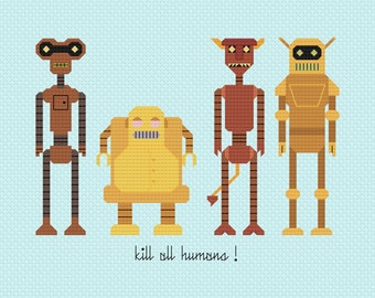 Futurama-Robots Fan Art Cross Stitch Pattern