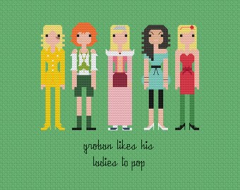 It's Always Sunny 5 Phases of Dee Fan Art Cross Stitch Pattern