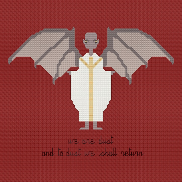 Midnight Mass Angel Fan Art Cross Stitch Pattern