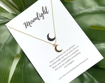 Crescent Moon necklace, delicate minimalist necklace, moon jewelry, dainty moon necklace, wish jewelry, best friends, gift, gift for her