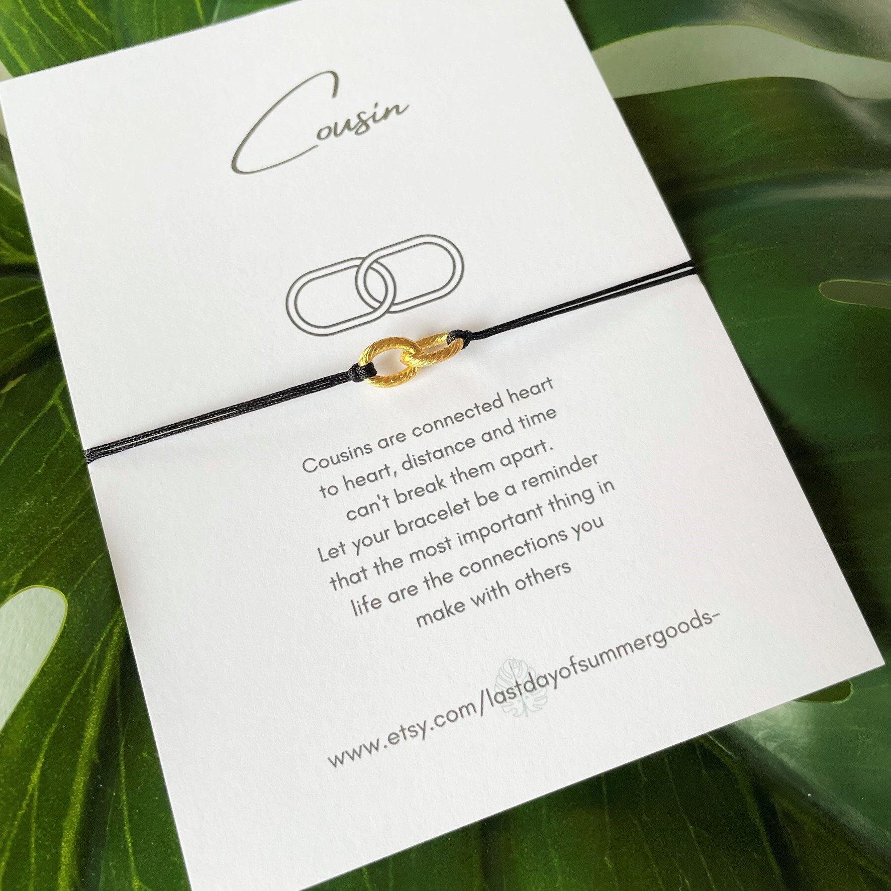 Cousin Link Bracelet, Gift for Cousin, Personalized Cousin Jewelry