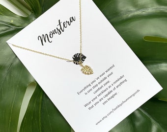 Monstera leaf necklace, fine gold necklace, minimalist leaf necklace, everyday simple necklace, wish jewelry, leaf jewelry, graduation gift