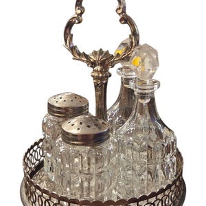 Vintage Cruet Set with Salt and Pepper Shakers