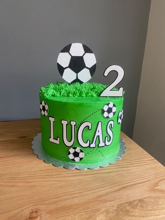 Topper de pastel de fútbol, toppers de pastel con temática de fútbol,  topper de pastel de fútbol personalizado -  México