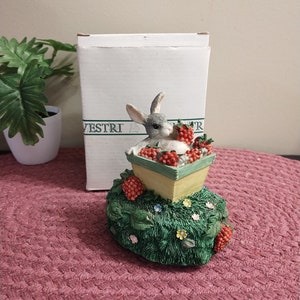 Charming Tails Resin Bunny Music Box