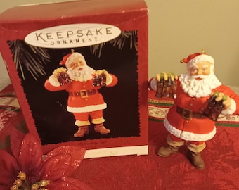 Vintage Hallmark Santa and Coke Ornament
