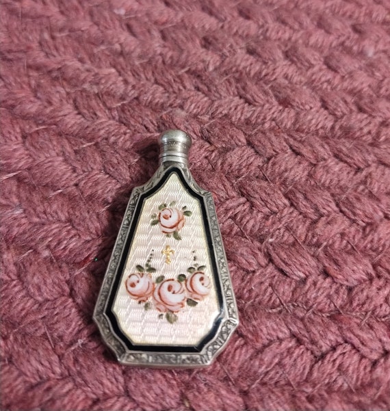 Sterling and Enamel Antique Perfume Scent Bottle