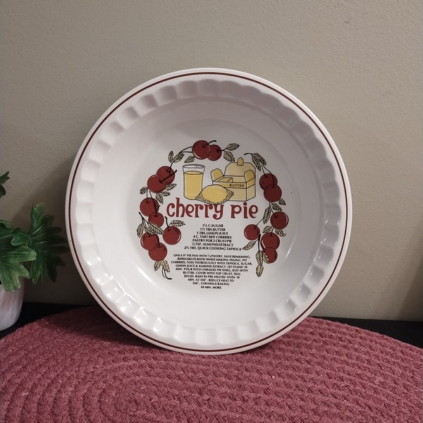 Vintage Hankook Cherry Pie Plate