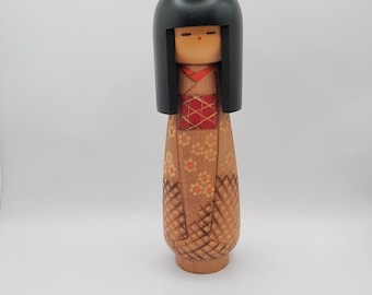 Wooden Kokeshi Doll Signed - Vintage