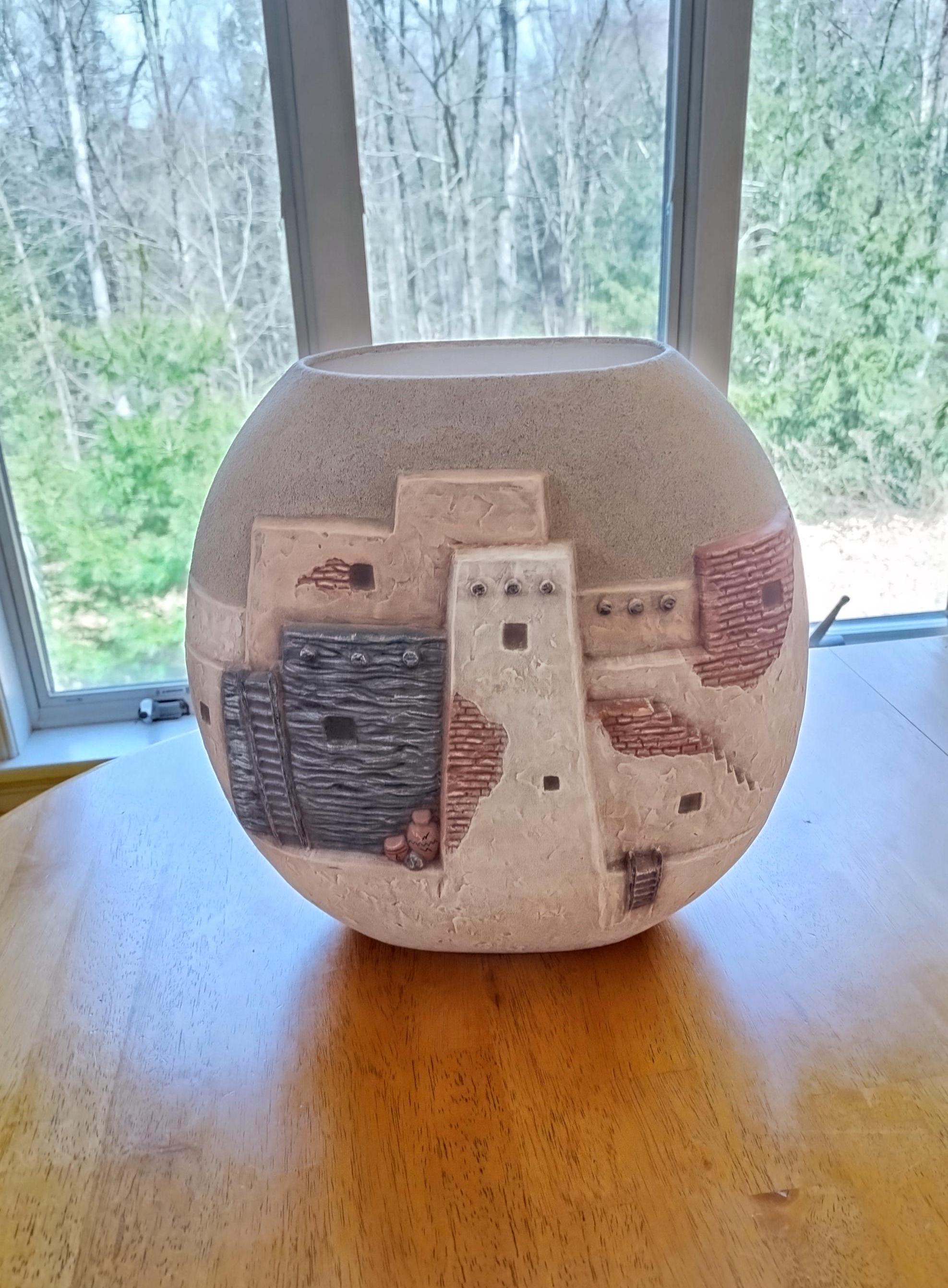 Large Vintage Signed/Dated Southwestern Native American Pottery Vase