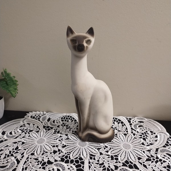 Tall Vintage Ceramic Siamese Cat