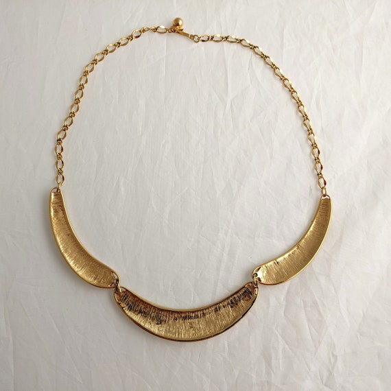 Vintage GOLD Tone BIB Necklace Adjustable 3 Piece… - image 5