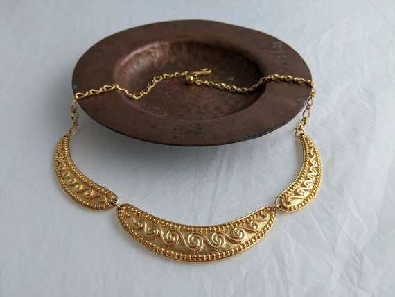 Vintage GOLD Tone BIB Necklace Adjustable 3 Piece… - image 7