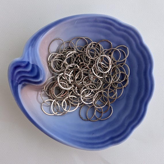 Vintage Sterling Silver Circle Link Chain Necklac… - image 10