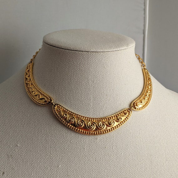 Vintage GOLD Tone BIB Necklace Adjustable 3 Piece… - image 3