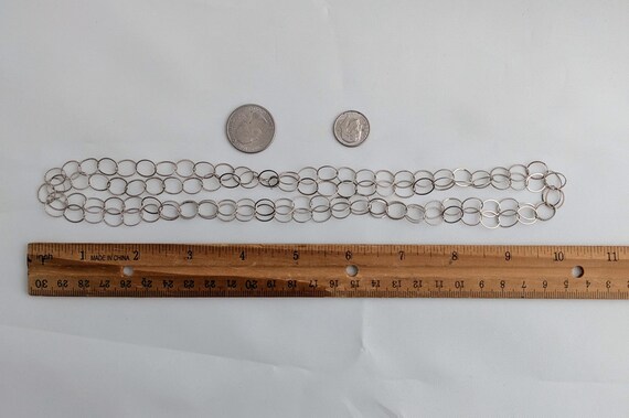 Vintage Sterling Silver Circle Link Chain Necklac… - image 8
