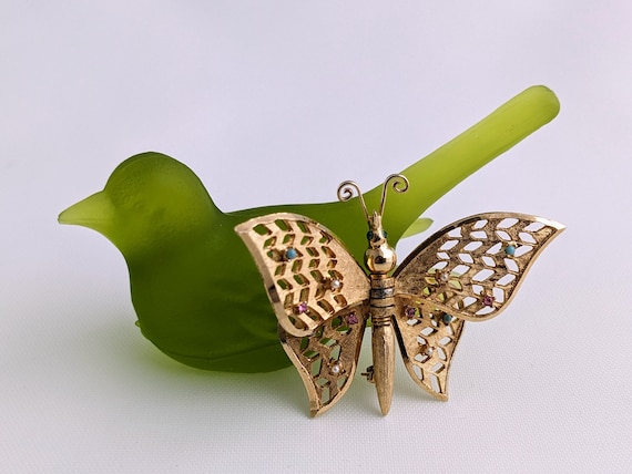 CORO Articulated Butterfly Brooch Vintage 1960s C… - image 4