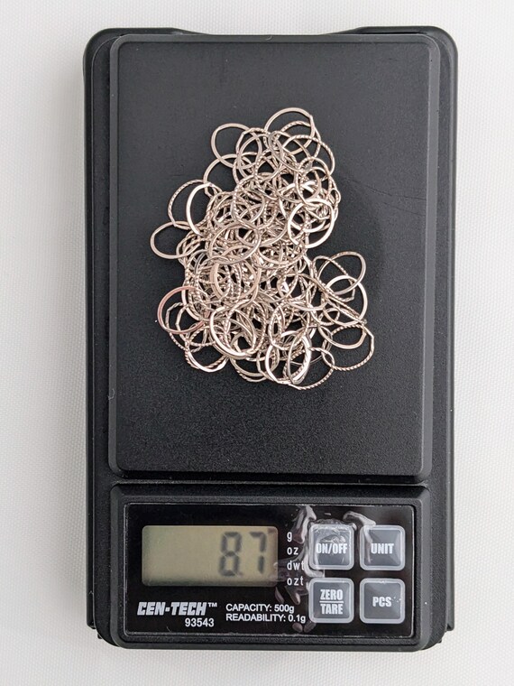 Vintage Sterling Silver Circle Link Chain Necklac… - image 9