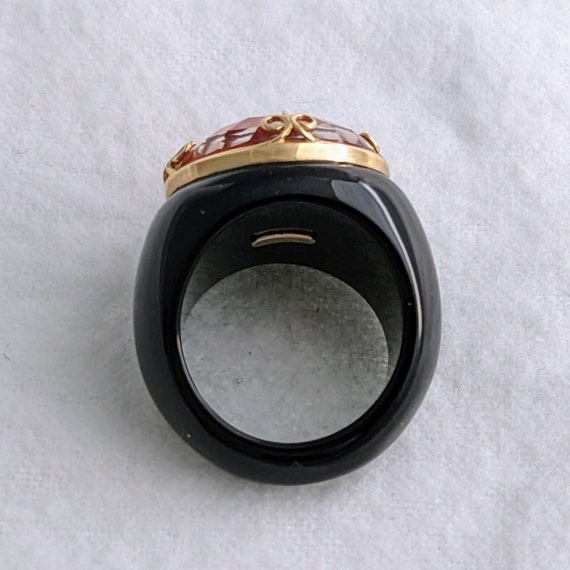 14K Gold CARNELIAN Ring Vintage Cocktail Ring 7.7… - image 4