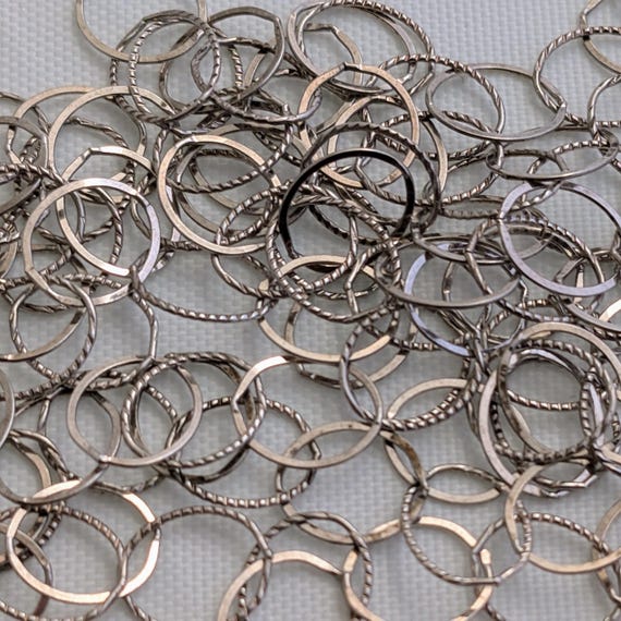 Vintage Sterling Silver Circle Link Chain Necklac… - image 3