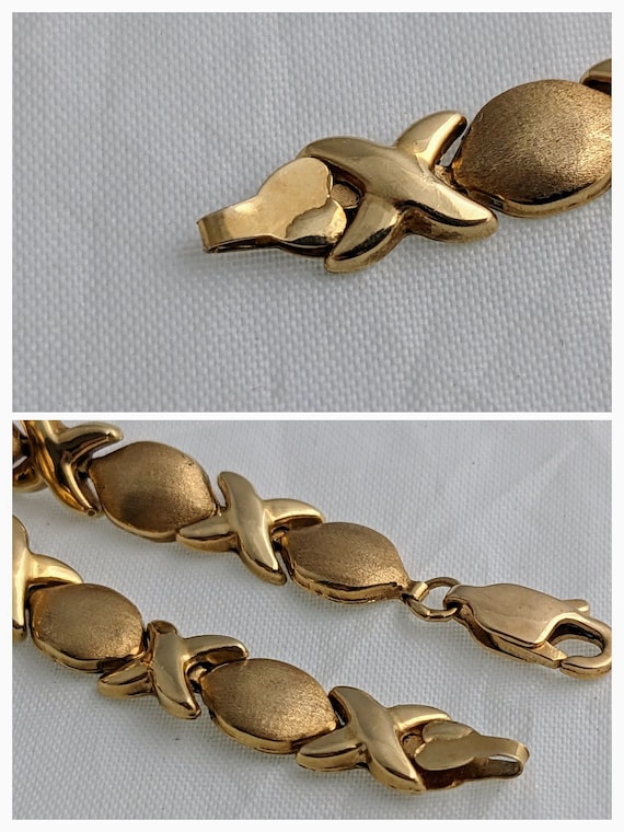 14K Gold XO Bracelet Vintage T&C Gold Hugs and Kisses… Gem