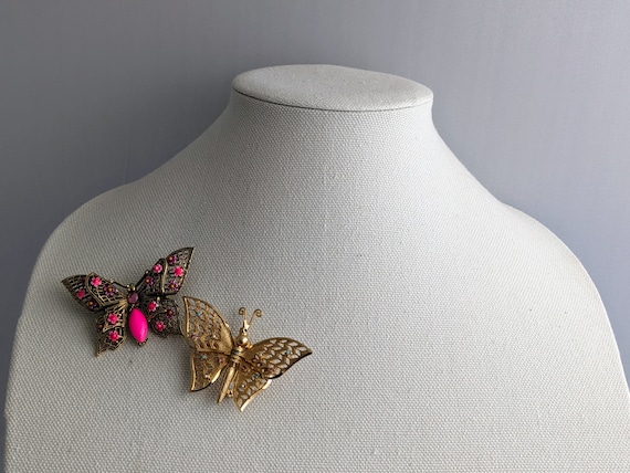 CORO Articulated Butterfly Brooch Vintage 1960s C… - image 9