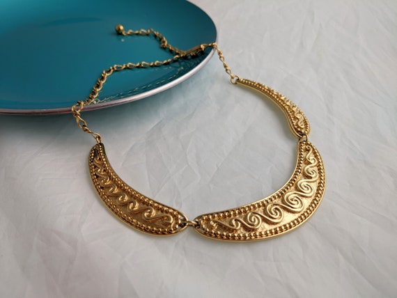 Vintage GOLD Tone BIB Necklace Adjustable 3 Piece… - image 10