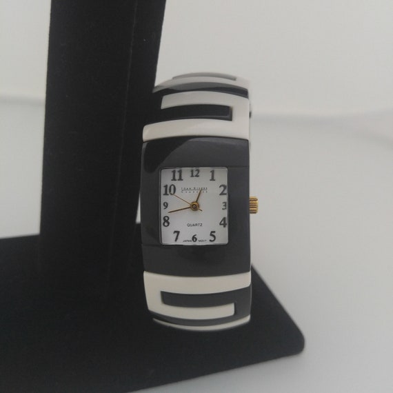 Joan RIVERS Black White STRECH Bracelet Watch Vint