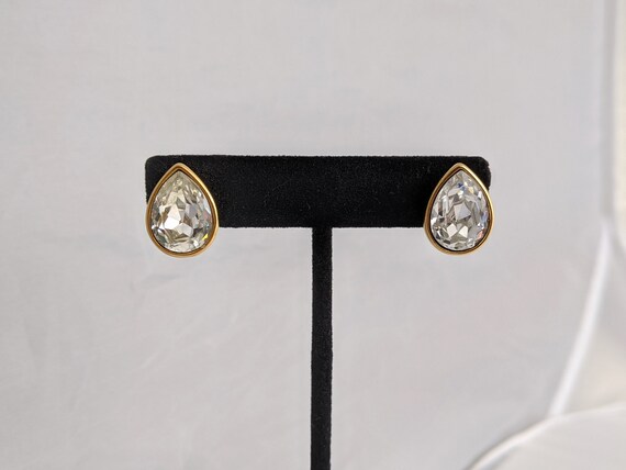 NAPIER CRYSTAL Stud Pierced Earrings Vintage Sign… - image 2