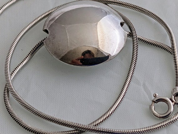 STERLING Disc CHOKER Necklace Vintage Signed ITAL… - image 3