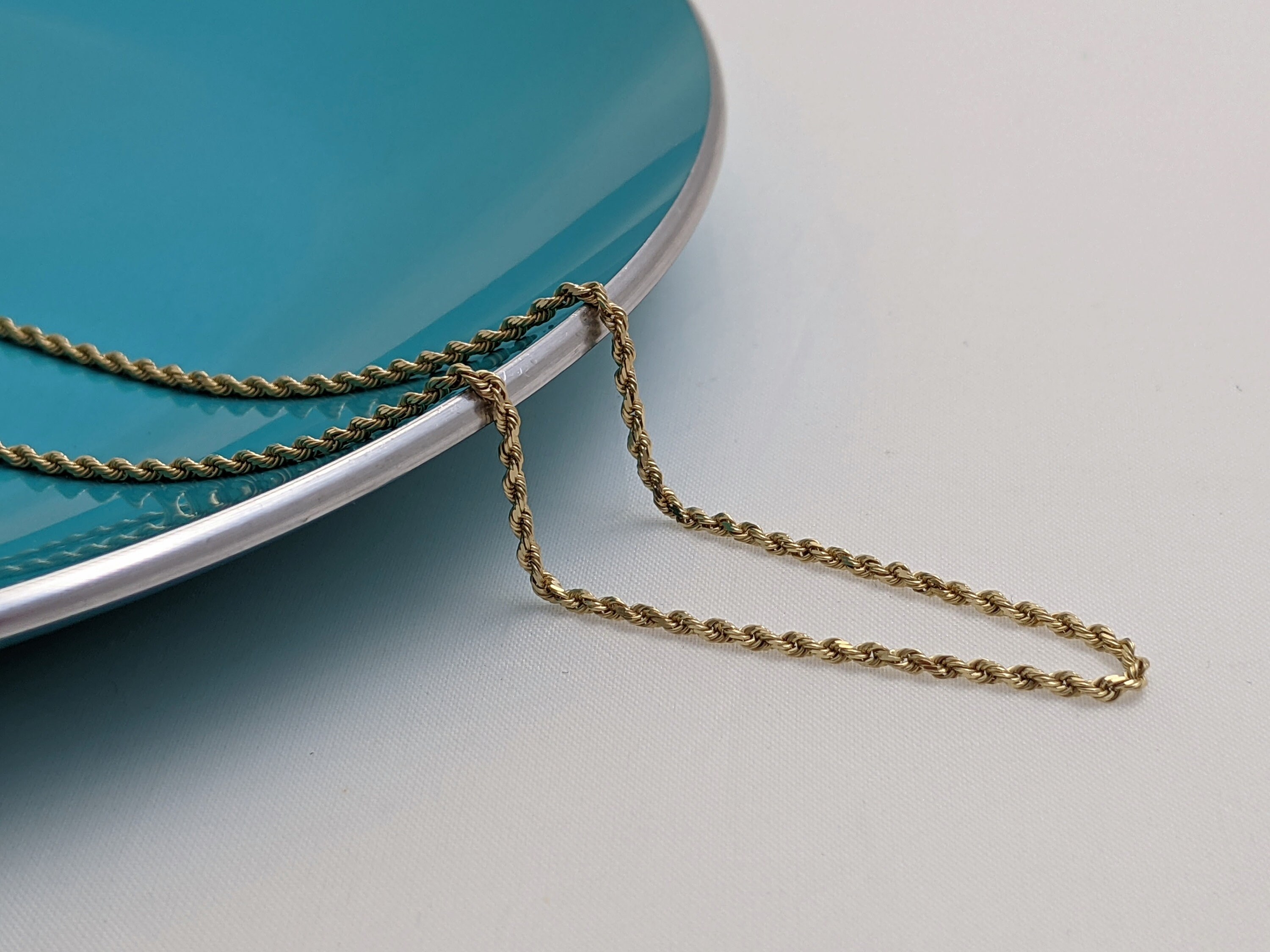 BBB 14K Gold ROPE Link Chain Necklace 