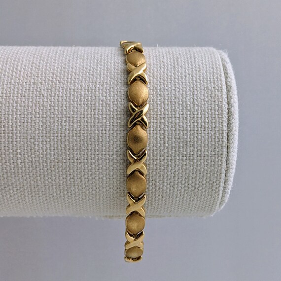 14K Gold XO Bracelet Vintage T&C Gold Hugs and Kisses… Gem