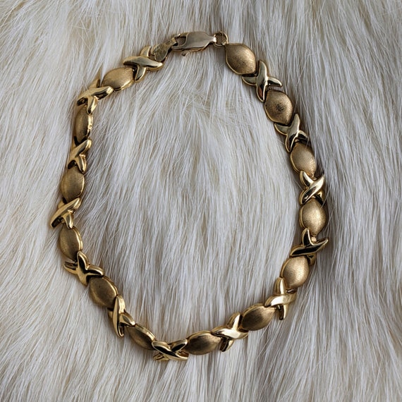 14K Gold XO Bracelet Vintage T&C Gold Hugs and Kisses… Gem
