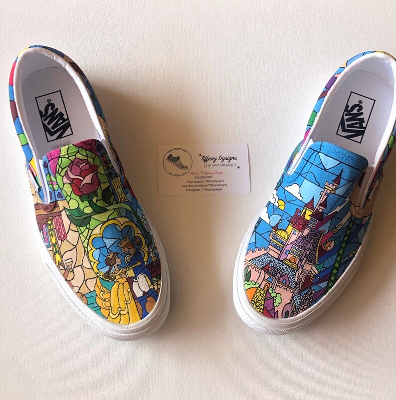 Beauty and the Beast stained glass Vans image 1