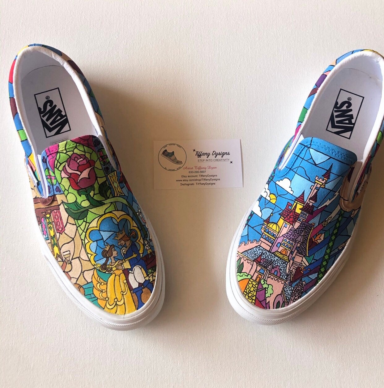 Langwerpig Berouw Onaangenaam Beauty and the Beast Stained Glass Vans - Etsy