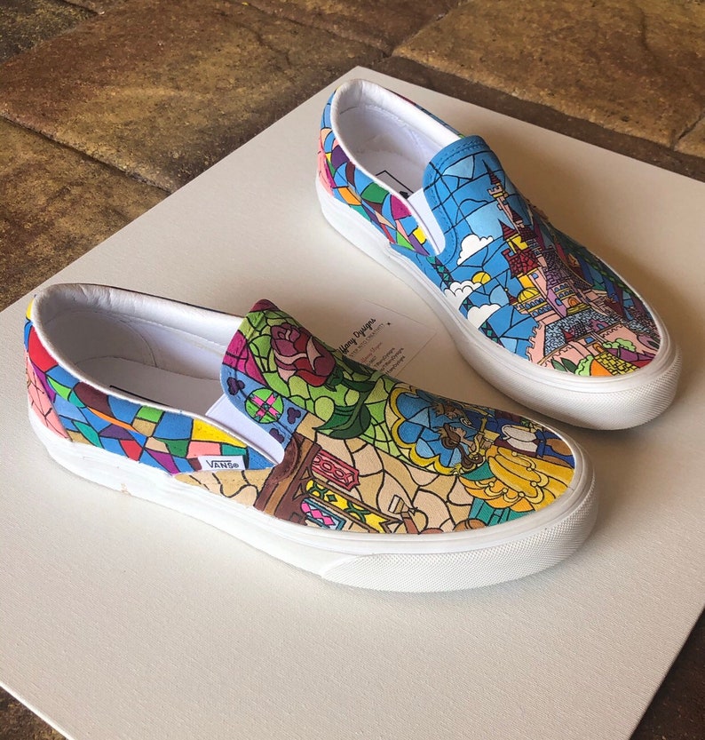 Beauty and the Beast stained glass Vans image 4