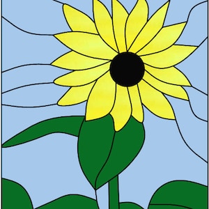 Motif de vitrail de tournesol