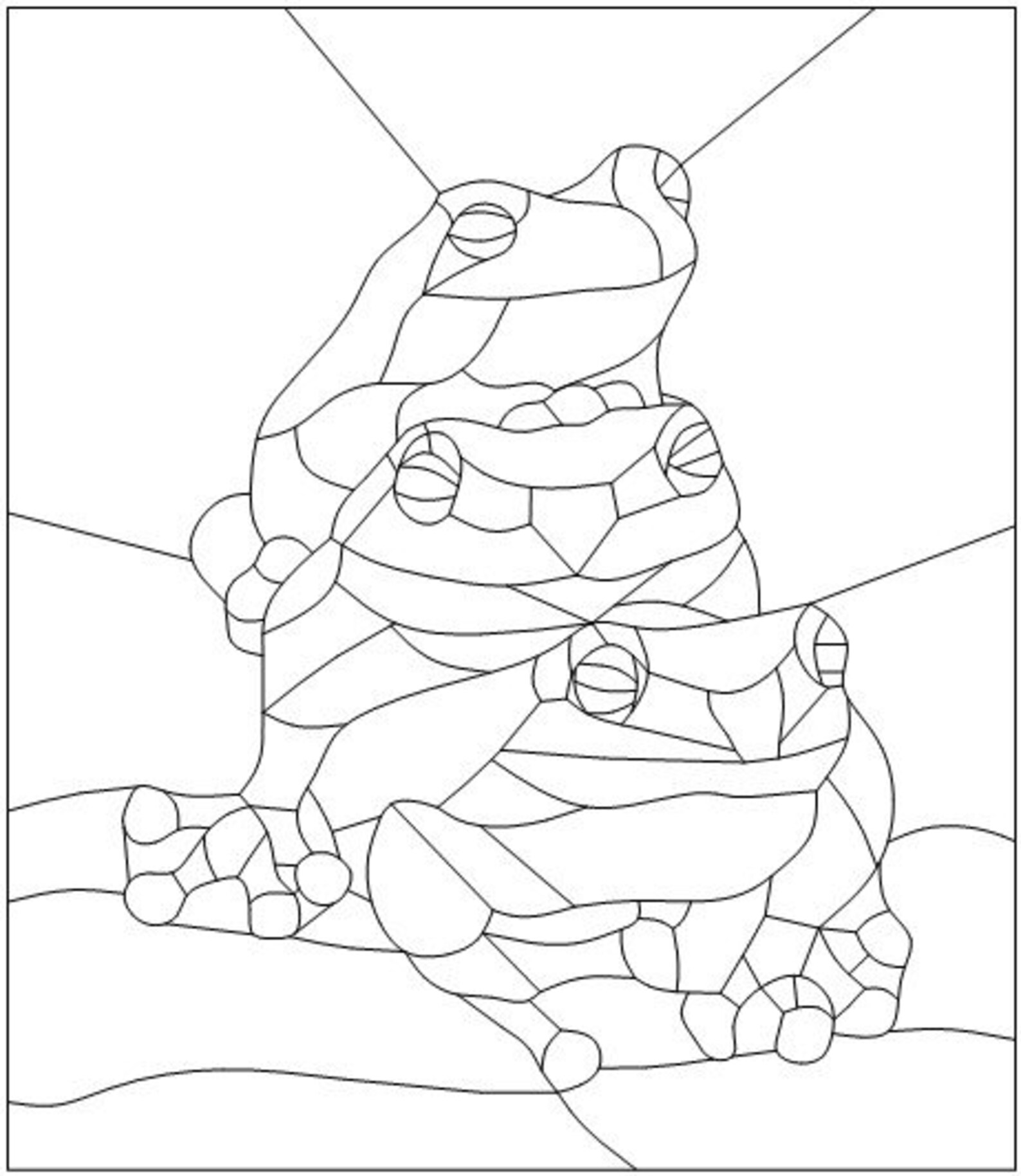 Frog Stack Stained Glass Pattern - Etsy