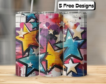 Galaxy Themed on Brick Wall Tumbler Wrap| Straight & Tapered | 20oz Skinny Tumbler | Tumbler Wrap Sublimation PNG | Stars | Outer Space