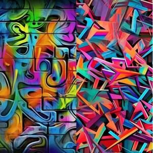 Graffiti Art Digital Paper Bundle High-resolution Seamless Pattern for ...